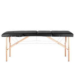 Folding massage table wooden comfort activ fizjo 3 segmented black