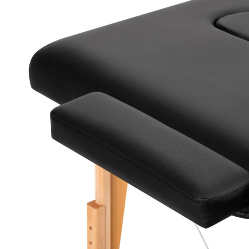 Folding massage table wooden comfort activ fizjo lux 3 segment table 190x70 black