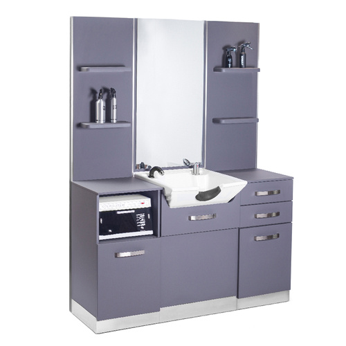 Gabbiano barber console with sink b085 grey