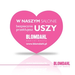 Naklejka (serce) Blomdahl BEZPIECZNE PRZEKŁUWANIE USZU i NOSA