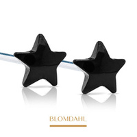 Star 8 mm earrings SFJ black medical titanium