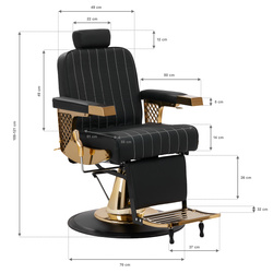 Gabbiano barber chair marcus gold black