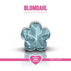 Kolczyki hipoalergiczne Flower Aquamarine 6mm SFJ plastik medyczny