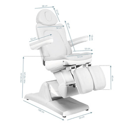 Electr. cosmetic chair azzurro 870s pedi 3 siln. white