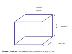 Fotel kosmetyczny hydrauliczny a 210c pedi w kolorze białym