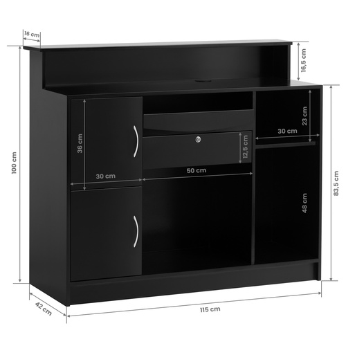 Gabbiano reception desk g26g black