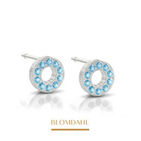 Kolczyki hipoalergiczne Brilliance Puck Hollow Aquamarine 8 mm SFJ plastik medyczny