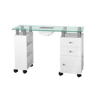 Glass desk with absorber 013b white