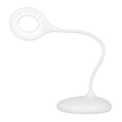 Lampka ring led snake na biurko biała