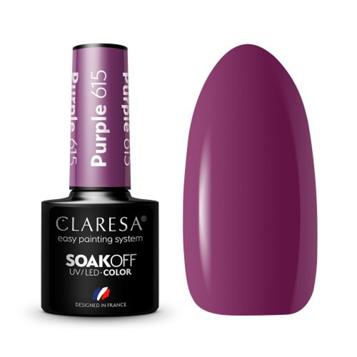 Claresa lakier hybrydowy purple 615 -5g