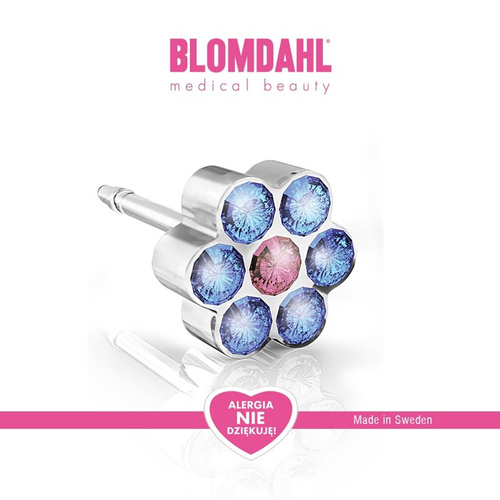 Kolczyki hipoalergiczne Daisy Alexandrite/ Rose 5 mm SFJ plastik medyczny