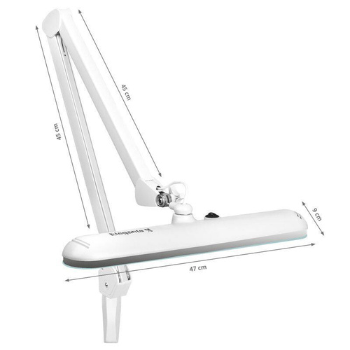 Led workshop lamp elegante 801-s with vise standard white