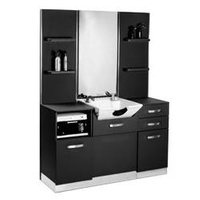 Gabbiano barber console with sink b085 black