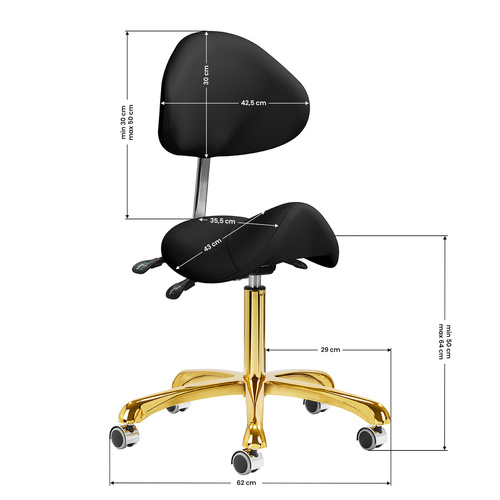 Taboret kosmetyczny 1004 giovanni złoto czarny