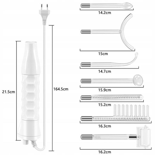 Profesjonalny Darsonval 7w1,  7 pelot w zestawie, derma wand