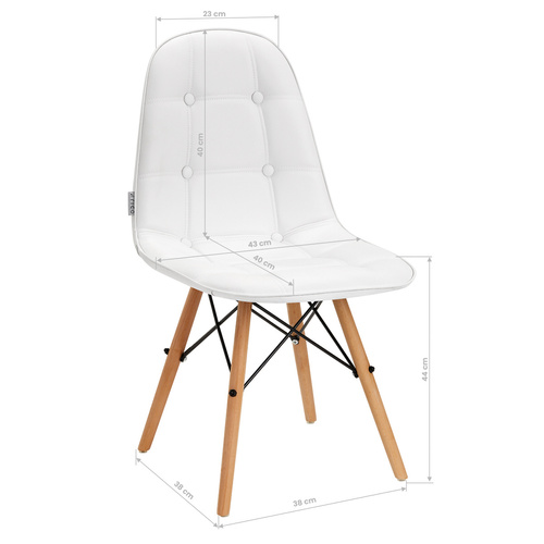 4rico scandinavian chair qs-185 eco leather white