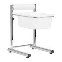 Pedicure shower tray with adjustable height chrome