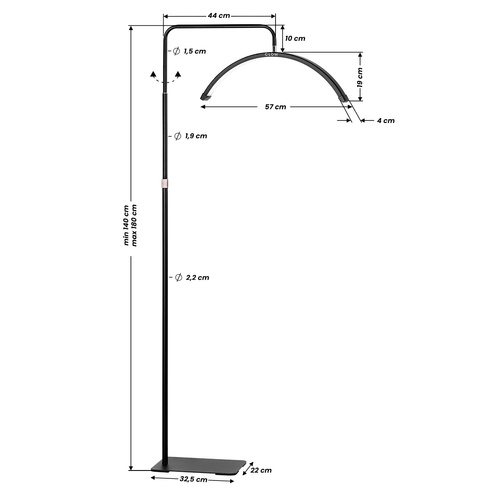 Lampa zabiegowa mx6 do rzęs czarna