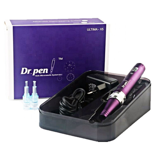 Dr pen x5-c lcd - wired dermapen original+10 needles