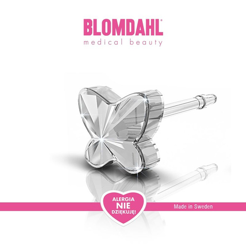 Kolczyki hipoalergiczne Butterfly Crystal 5 mm SFJ plastik medyczny