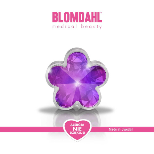 Flower Fuchsia 6 mm earrings SFJ medical plastic