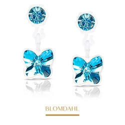 Butterfly Aquamarine 4/5 mm earrings SFJ medical plastic