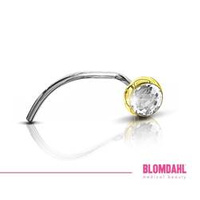 Bezel Crystal 3 mm nose piercing SFJ Gold - pure medical titanium