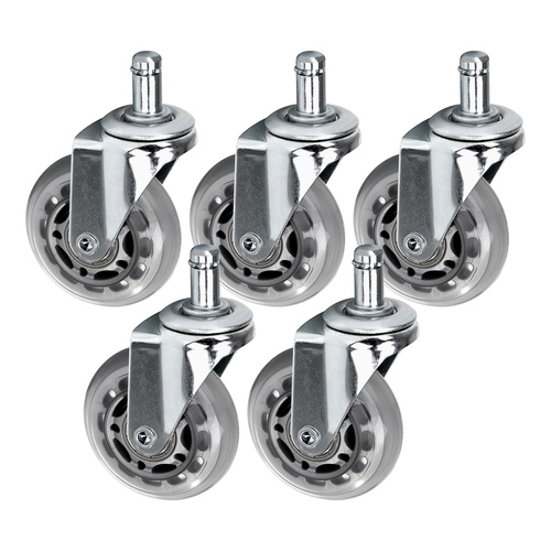 Roll speed stool wheel silver press-on set of 5 pieces