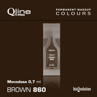 Disposable pigment for brow permanent makeup Bioevolution Brown 860 Qline Pro 0.7ml monodose