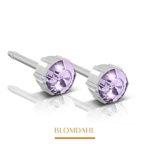 Violet 4 mm earrings SFJ medical plastic