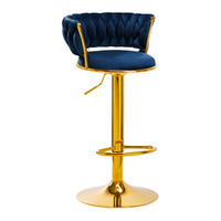 4rico bar hocker qs-b313a velvet navy blue