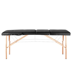 Folding massage table wooden comfort activ fizjo 3 segmented black