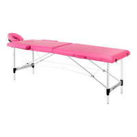 Folding massage table aluminum comfort activ fizjo 2 segment pink