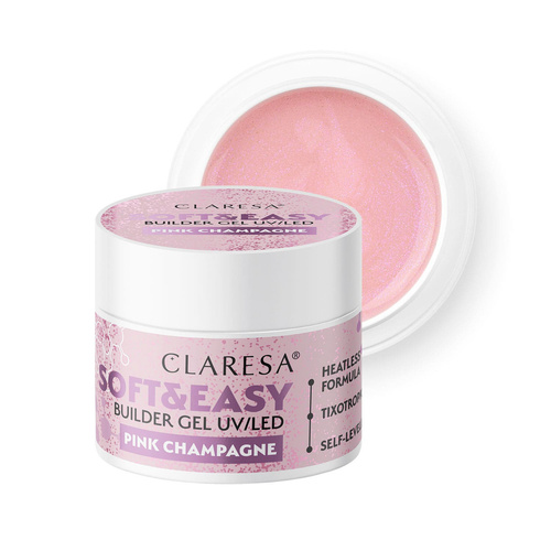 Claresa żel budujący soft&easy gel pink champagne 90g