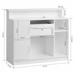 Gabbiano reception desk g26s white