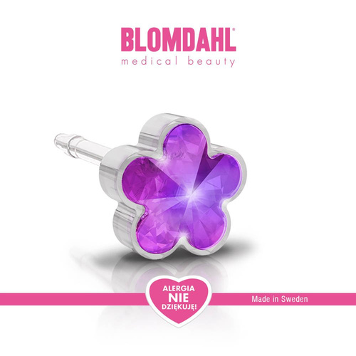 Flower Fuchsia 6 mm earrings SFJ medical plastic