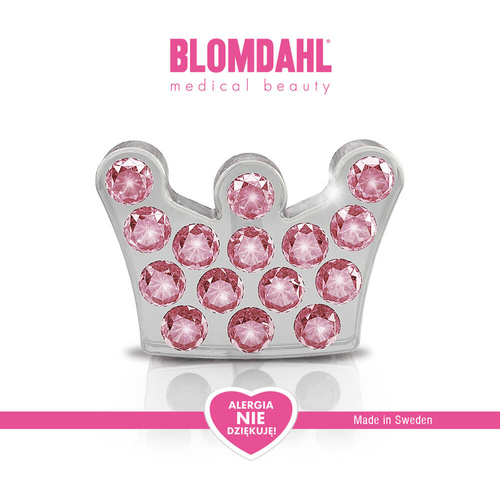 Kolczyki hipoalergiczne Brilliance Princess Light Rose 9 mm SFJ plastik medyczny