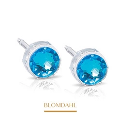 Shiny Blue 6 mm earrings SFJ medical plastic