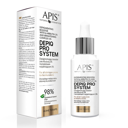 Apis depiq pro system depigmentujący booster z α-arbutyną 1% i kompleksem rozjaśniającym 1% 30 ml