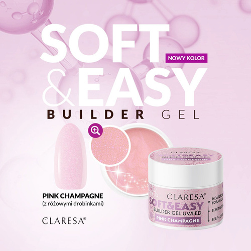 Claresa żel budujący soft&easy gel pink champagne 12g