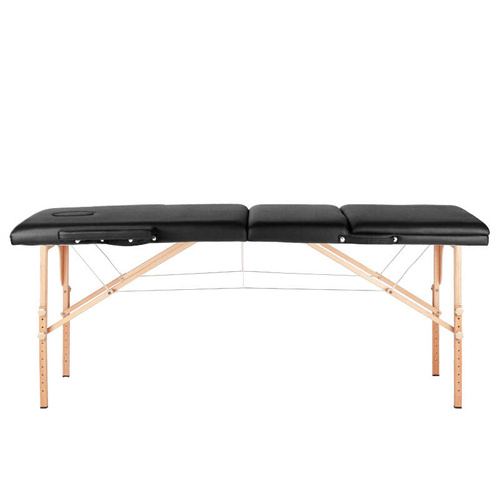 Folding massage table wooden comfort activ fizjo 3 segmented black