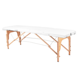 Folding massage table wooden comfort activ fizjo 3 segment white