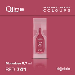 Disposable pigment for lip permanent makeup Bioevolution Red 741 Qline Pro 0.7ml monodose 