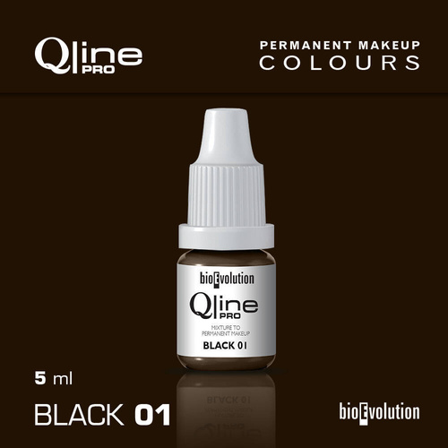 Permanent makeup pigment Bioevolution Black 01 Qline Pro 5ml 