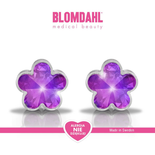 Flower Fuchsia 6 mm earrings SFJ medical plastic