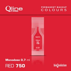 Disposable pigment for lip permanent makeup Bioevolution Red 750 Qline Pro 0.7ml monodose 