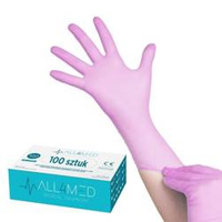 All4med disposable nitrile diagnostic gloves pink l