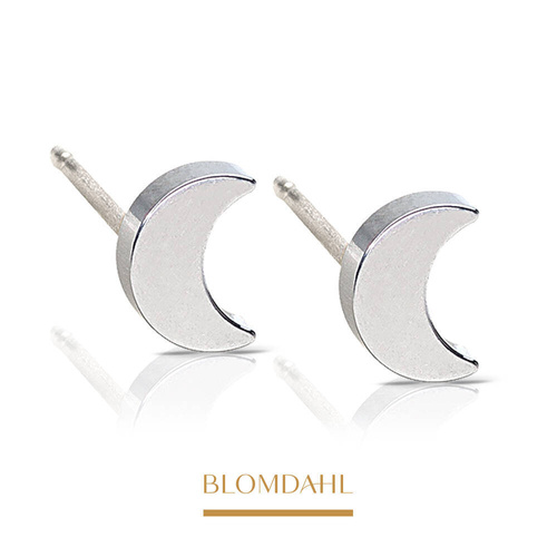 Moon 6 mm earrings SFJ silver medical titanium