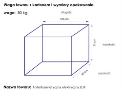 Fotel kosmetyczny elektryczny lux biały podgrzewany