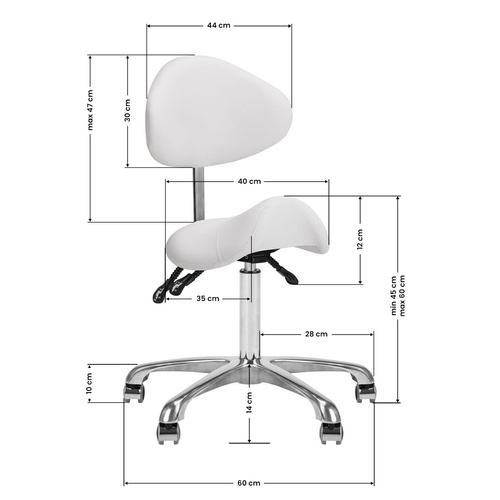 Taboret kosmetyczny 1004 giovanni biały